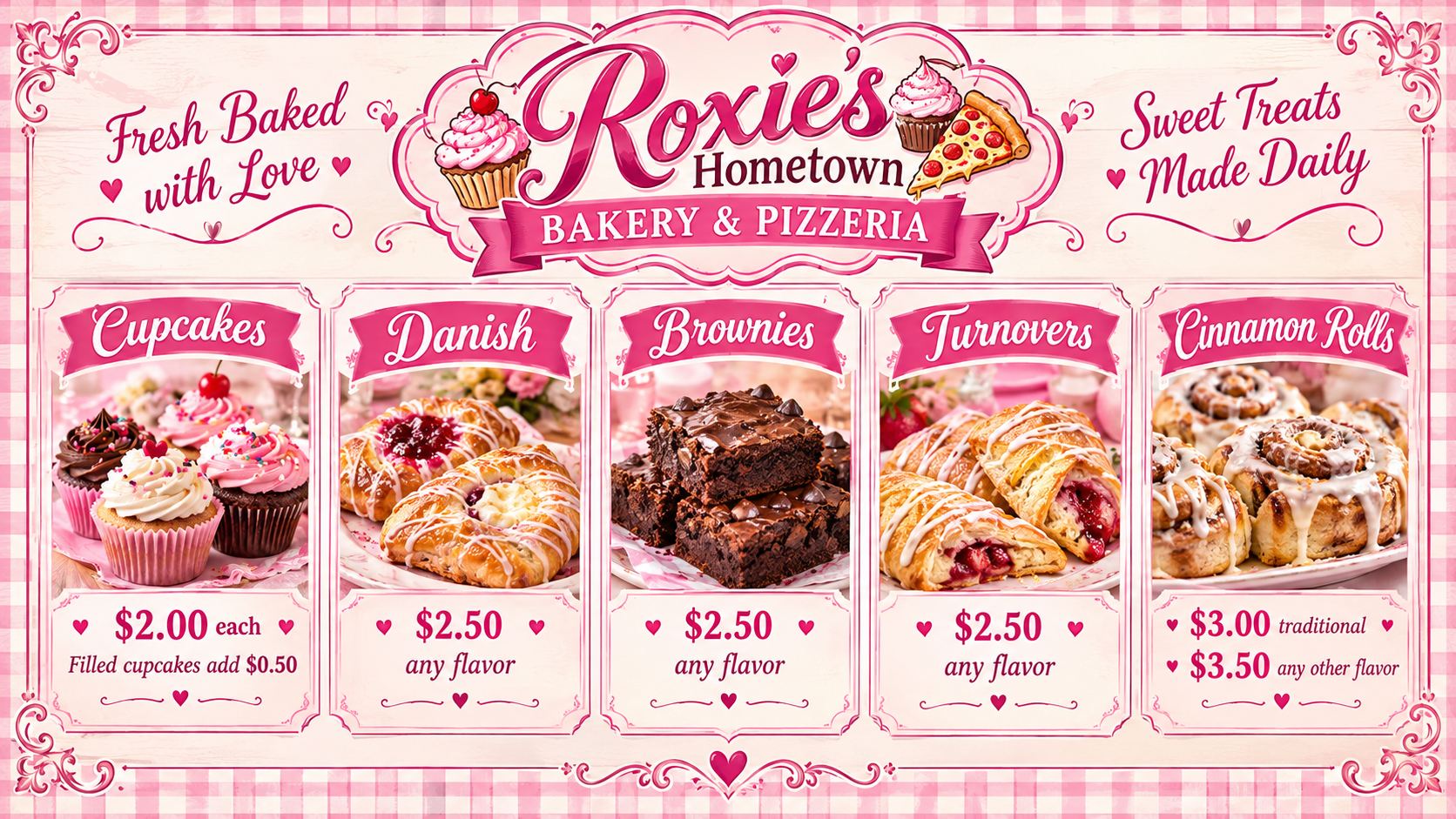 Roxie's Place color menu board